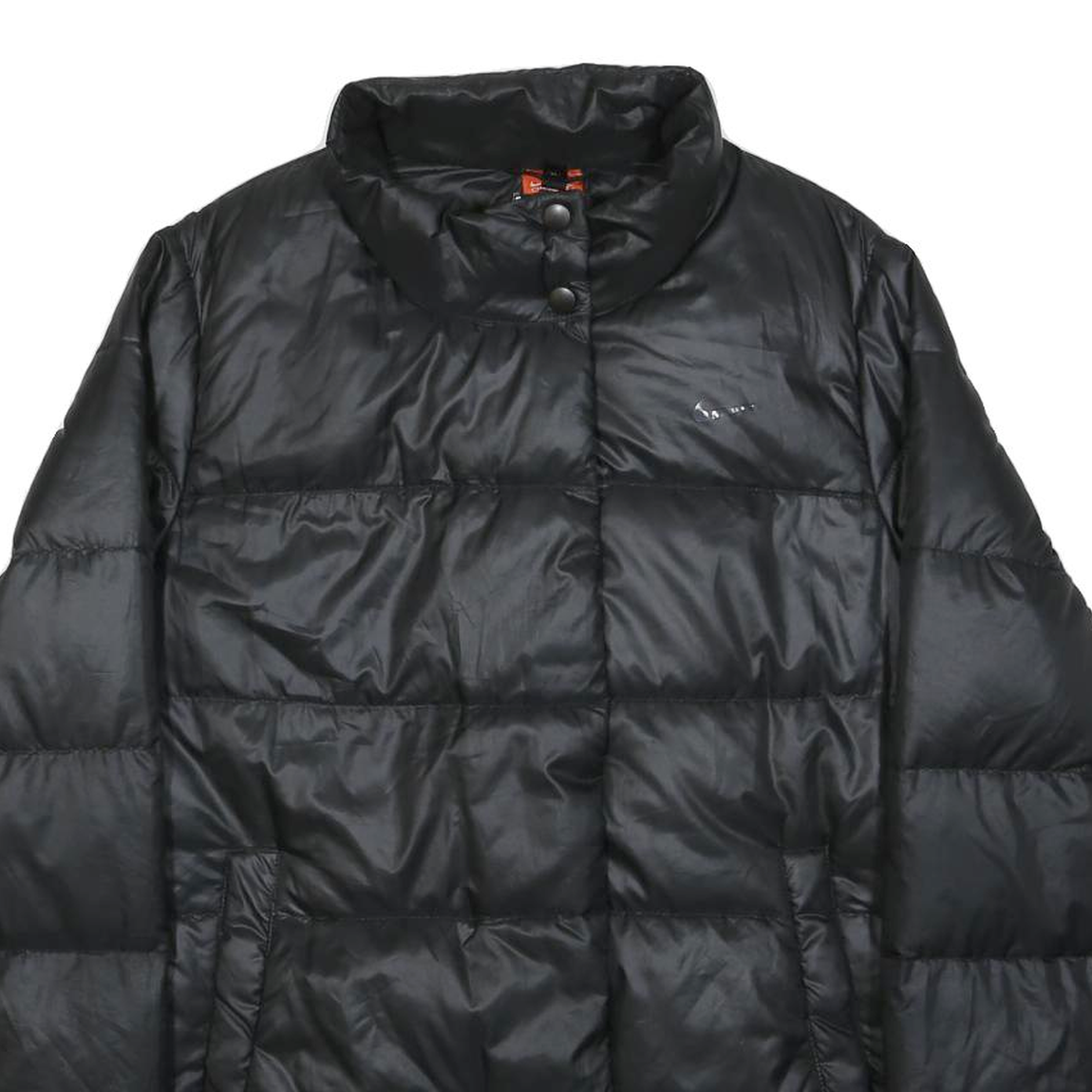 NIKE Womens Black Jacket L Polyester Quilted Puffer Zip Closure Casual Outerwear