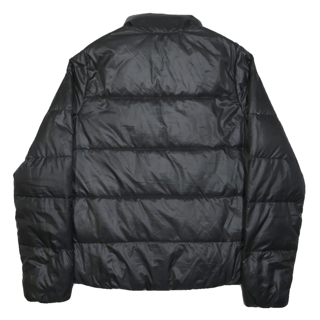 NIKE Womens Black Jacket L Polyester Quilted Puffer Zip Closure Casual Outerwear