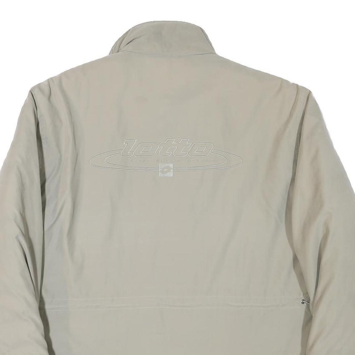 LOTTO Mens Beige Polyester Blend Zip Jacket XL Plain Lightweight Sports