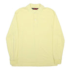 KAPPA Mens Yellow Long Sleeve Plain Polo Shirt M Cotton Blend Casual