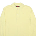 KAPPA Mens Yellow Long Sleeve Plain Polo Shirt M Cotton Blend Casual