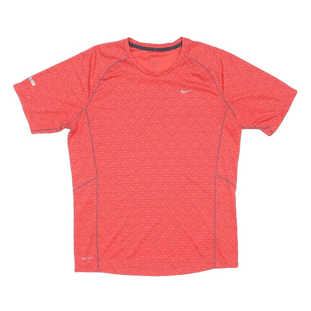 NIKE Mens Red Graphic T-Shirt S Short Sleeve Crew Neck Athletic Polyester