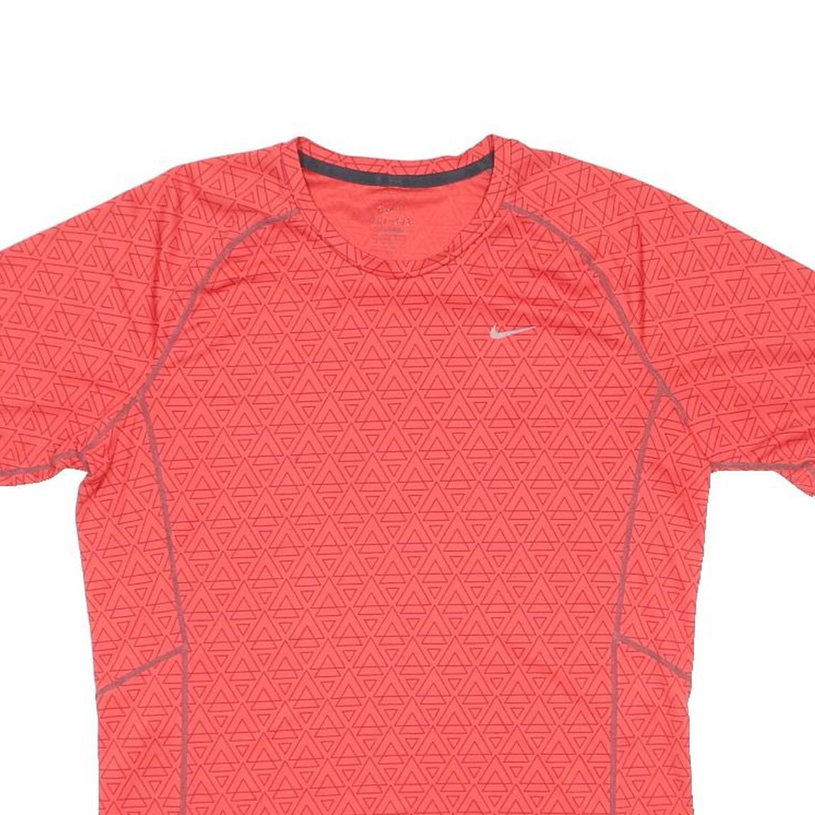 NIKE Mens Red Graphic T-Shirt S Short Sleeve Crew Neck Athletic Polyester