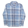 TOMMY HILFIGER Boys Blue & White Checked Shirt L Cotton Blend Button Long Sleeve