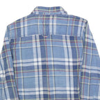 TOMMY HILFIGER Boys Blue & White Checked Shirt L Cotton Blend Button Long Sleeve