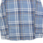 TOMMY HILFIGER Boys Blue & White Checked Shirt L Cotton Blend Button Long Sleeve