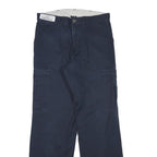 DICKIES Mens Regular Navy Blue Cotton Blend Zip Trousers W30 L31 Cargo Pocket