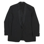 PIERRE BALMAIN Mens Black Wool Blend Classic Jacket L Button Plain Elegant