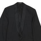 PIERRE BALMAIN Mens Black Wool Blend Classic Jacket L Button Plain Elegant