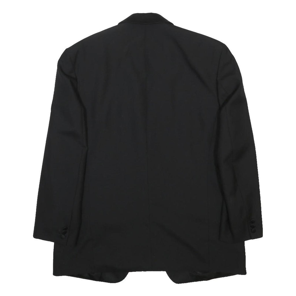 PIERRE BALMAIN Mens Black Wool Blend Classic Jacket L Button Plain Elegant