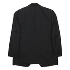 PIERRE BALMAIN Mens Black Wool Blend Classic Jacket L Button Plain Elegant