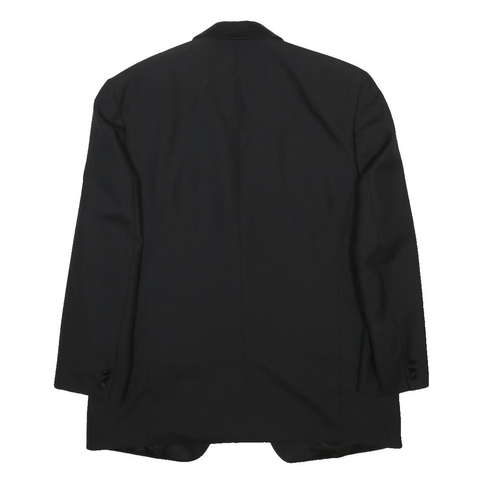 PIERRE BALMAIN Mens Black Wool Blend Classic Jacket L Button Plain Elegant
