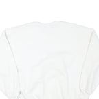 Mens White Sweatshirt XL Crew Neck Cotton Blend USA Flag Patriotic Text