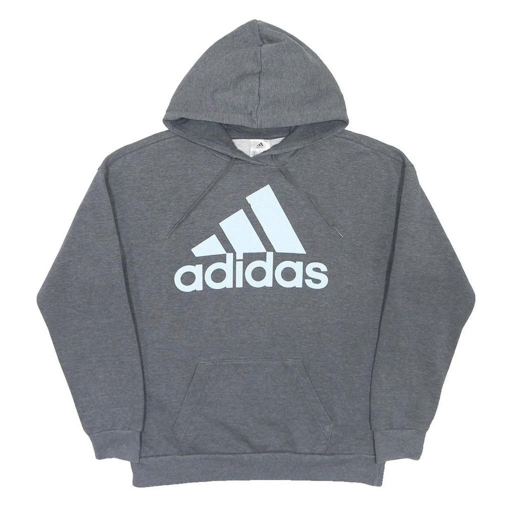 ADIDAS Womens Grey Hoodie XS Cotton Blend Pullover Logo Sweatshirt