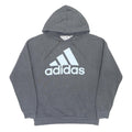 ADIDAS Womens Grey Hoodie XS Cotton Blend Pullover Logo Sweatshirt