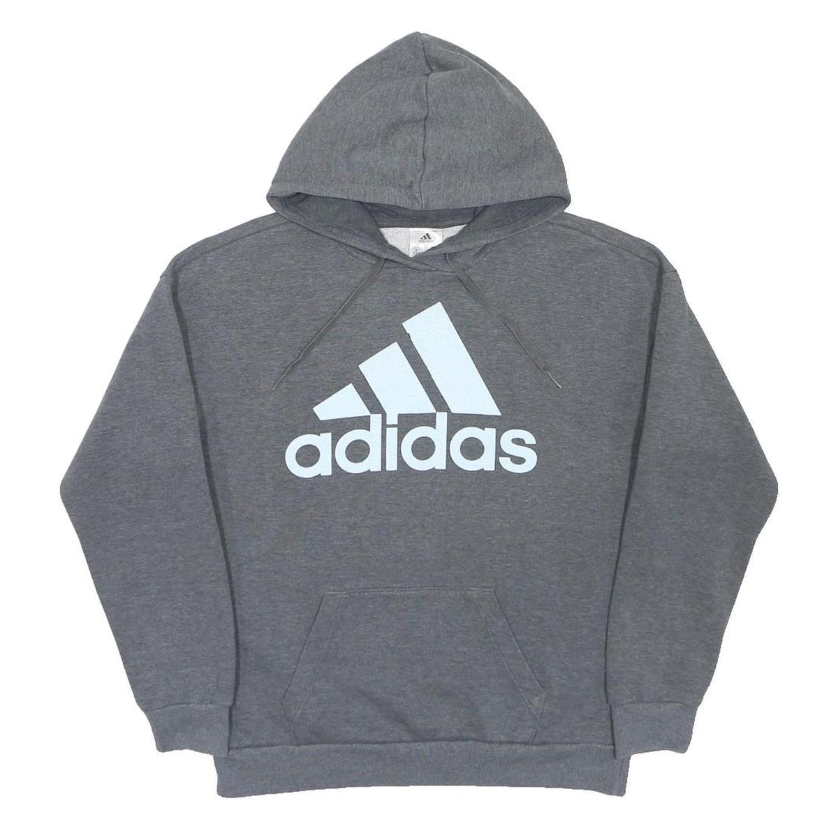 ADIDAS Womens Grey Hoodie XS Cotton Blend Pullover Logo Sweatshirt