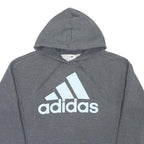 ADIDAS Womens Grey Hoodie XS Cotton Blend Pullover Logo Sweatshirt