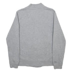 NIKE Mens Grey Cotton Blend Bomber Jacket S Jersey Plain Zip Casual Sportswear