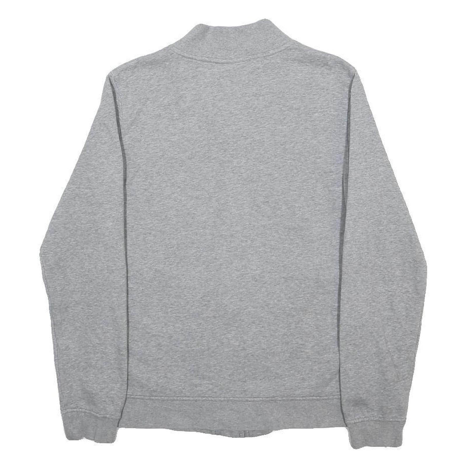 NIKE Mens Grey Cotton Blend Bomber Jacket S Jersey Plain Zip Casual Sportswear