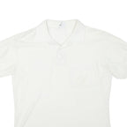 SADDLEBROOK Womens White Short Sleeve Plain Polo Shirt M Casual Cotton