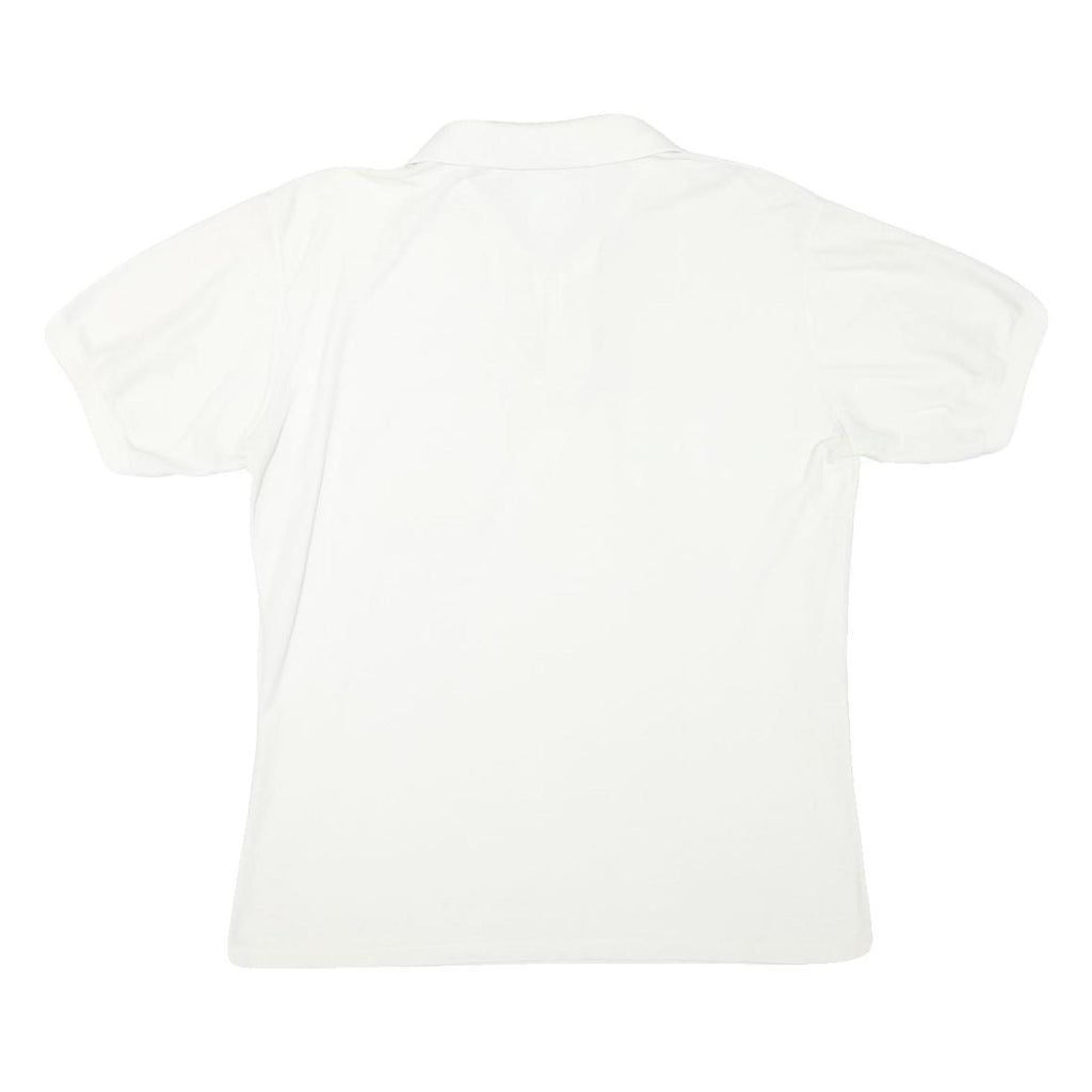 SADDLEBROOK Womens White Short Sleeve Plain Polo Shirt M Casual Cotton