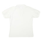 SADDLEBROOK Womens White Short Sleeve Plain Polo Shirt M Casual Cotton