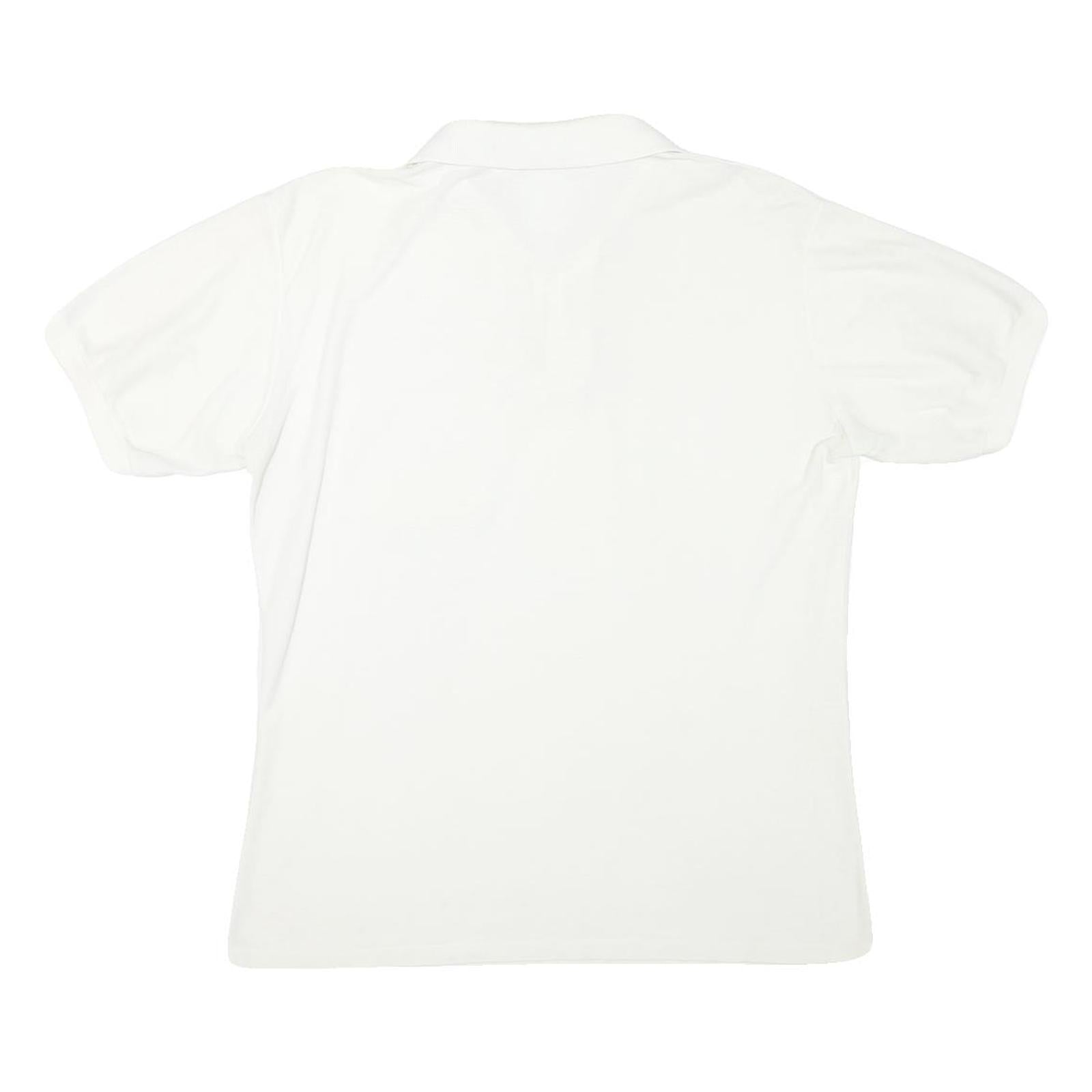 SADDLEBROOK Womens White Short Sleeve Plain Polo Shirt M Casual Cotton