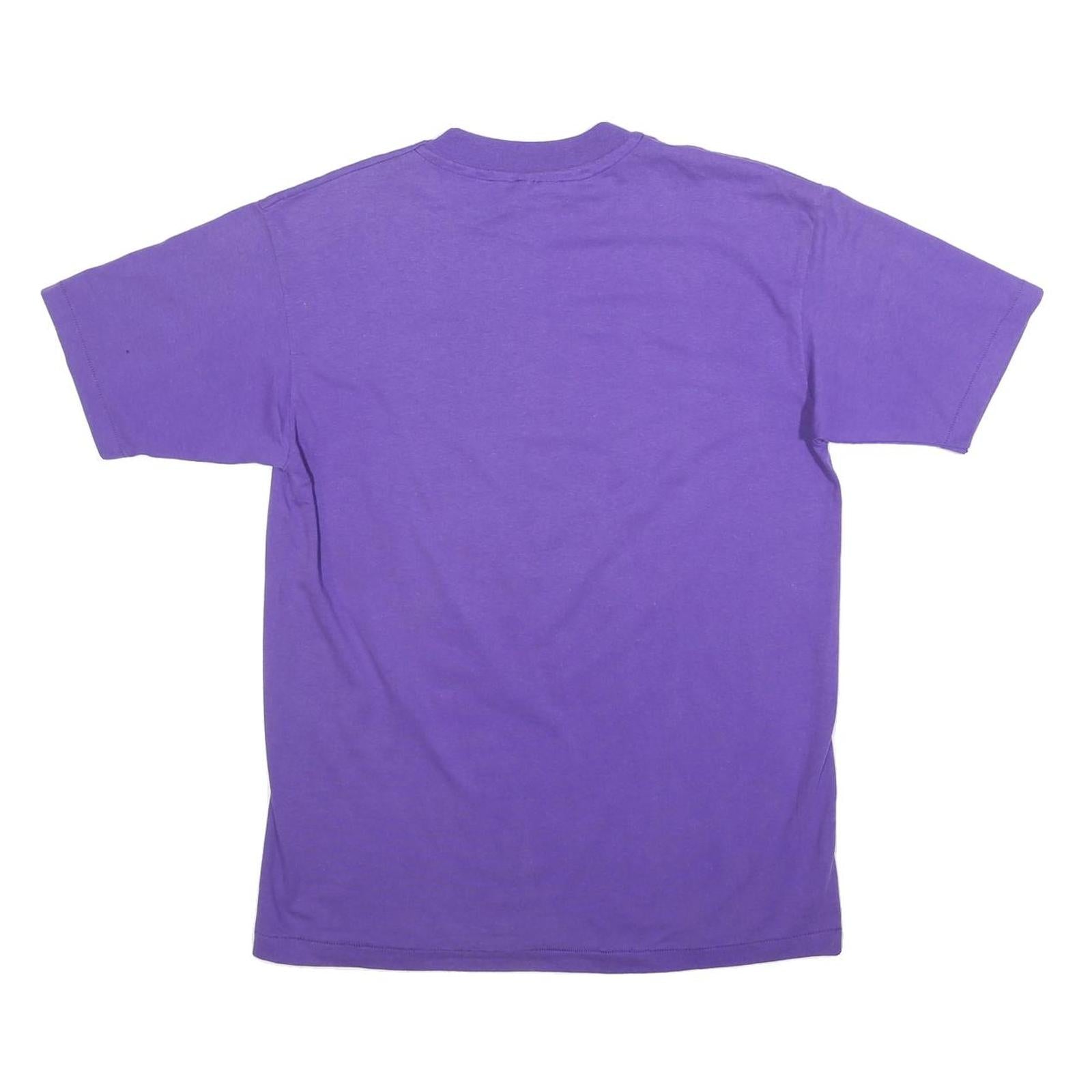 HANES Womens Purple Mardi Gras Graphic T-Shirt L Short Sleeve Crew Neck Printed