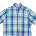 TOMMY HILFIGER Mens Blue Check Shirt S Cotton Classic Fit Casual Summer