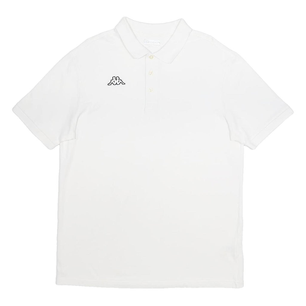 KAPPA Mens White Cotton Short Sleeve Plain 2XL Polo Shirt Classic Fit Casual