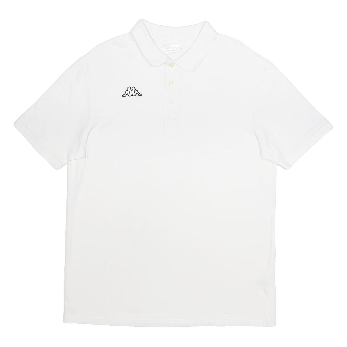 KAPPA Mens White Cotton Short Sleeve Plain 2XL Polo Shirt Classic Fit Casual
