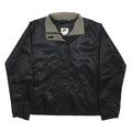 NIKE Womens Black Grey Contrast Collar Zip Jacket L Nylon Plain Sportswear