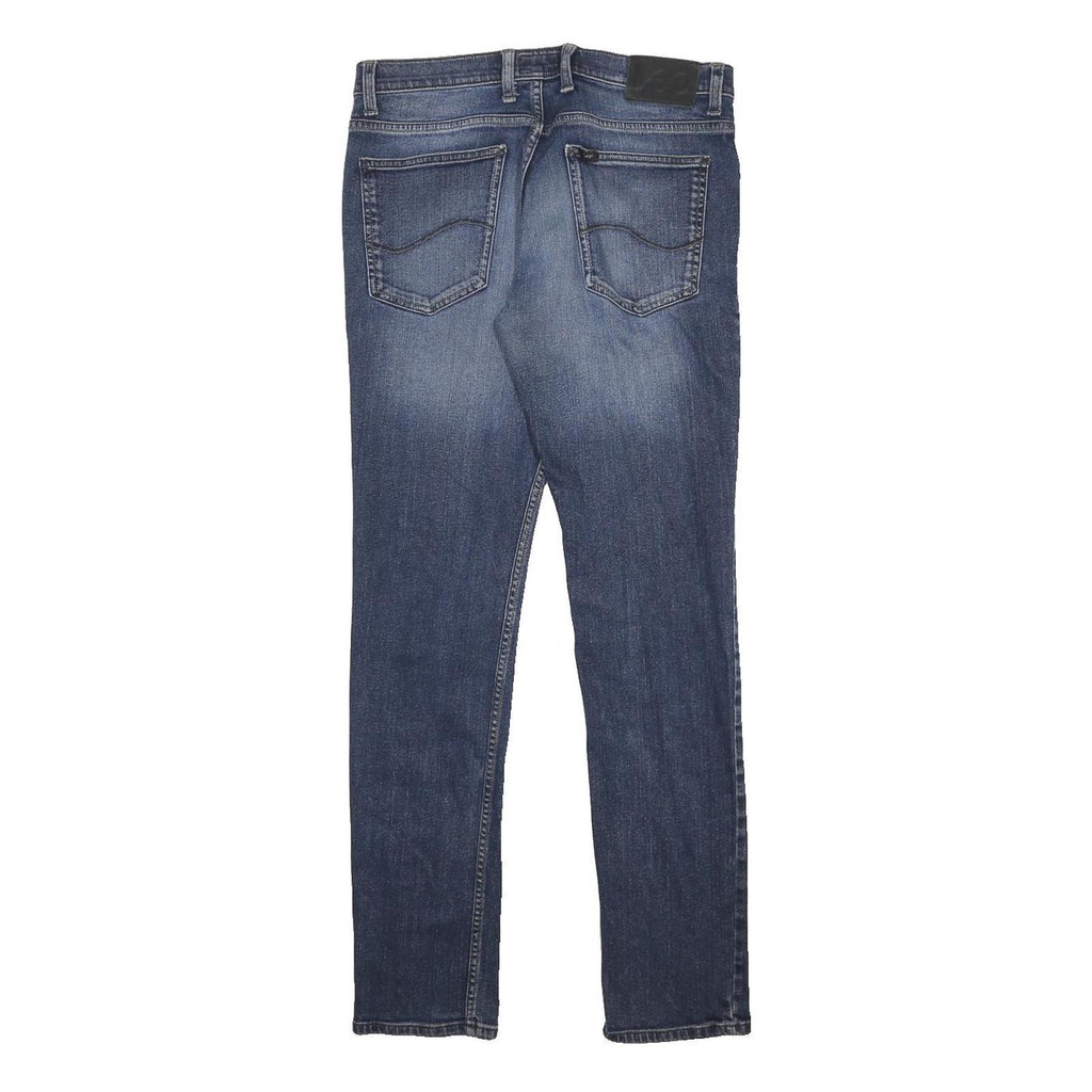 LEE Mens Jeans Blue Slim Skinny Denim Medium W32 L33 Classic Fit Zip Closure