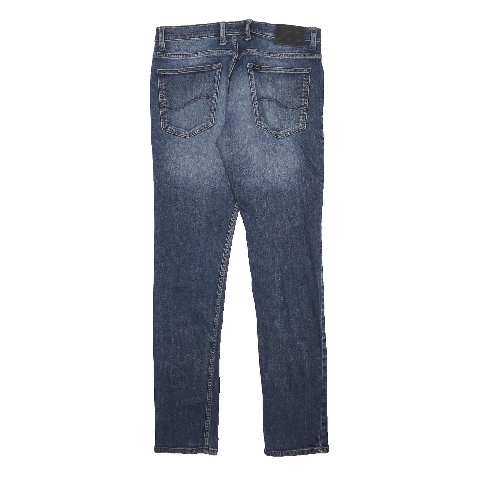 LEE Mens Jeans Blue Slim Skinny Denim Medium W32 L33 Classic Fit Zip Closure