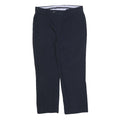 TOMMY HILFIGER Mens Cotton Blend Navy Regular Straight Trousers W32 L25 Classic