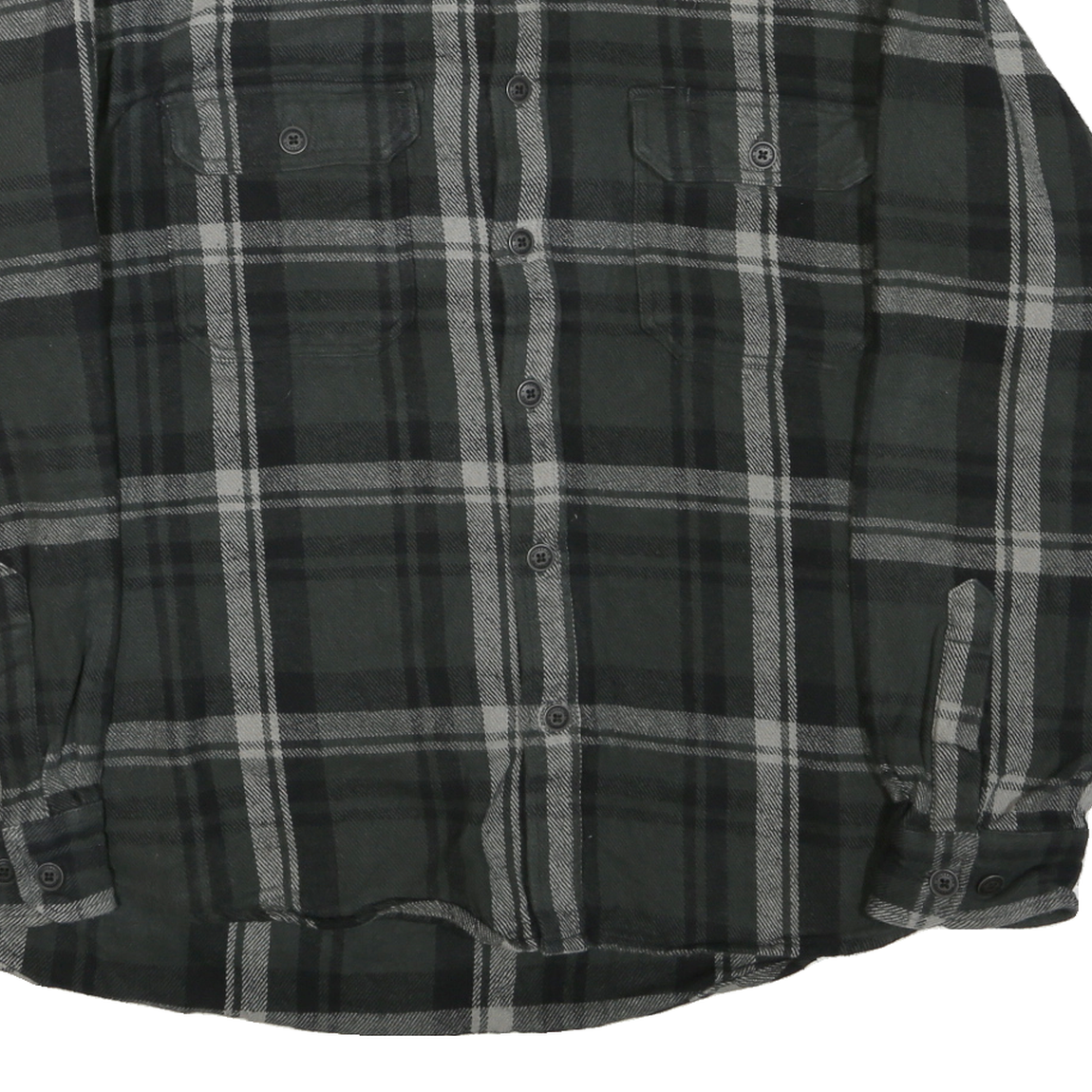 WOLVERINE Mens Black & Grey Shirt XL Cotton Blend Button-Down Plaid Casual