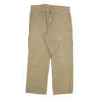 CARHARTT Mens Regular Fit Beige Cotton Blend Straight Leg Trousers W34 L30