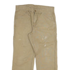CARHARTT Mens Regular Fit Beige Cotton Blend Straight Leg Trousers W34 L30