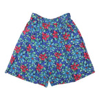 LIZ BAKER Womens Floral Print Casual Blue Red Cotton Blend Shorts M W27