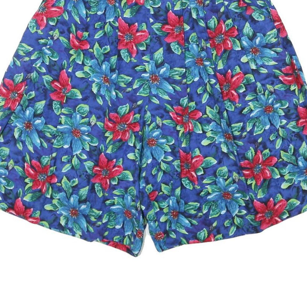 LIZ BAKER Womens Floral Print Casual Blue Red Cotton Blend Shorts M W27