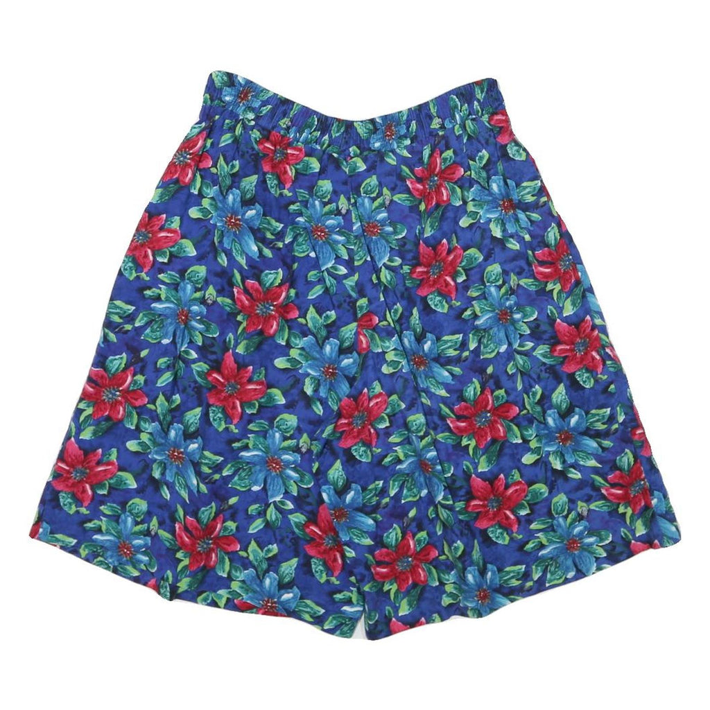 LIZ BAKER Womens Floral Print Casual Blue Red Cotton Blend Shorts M W27
