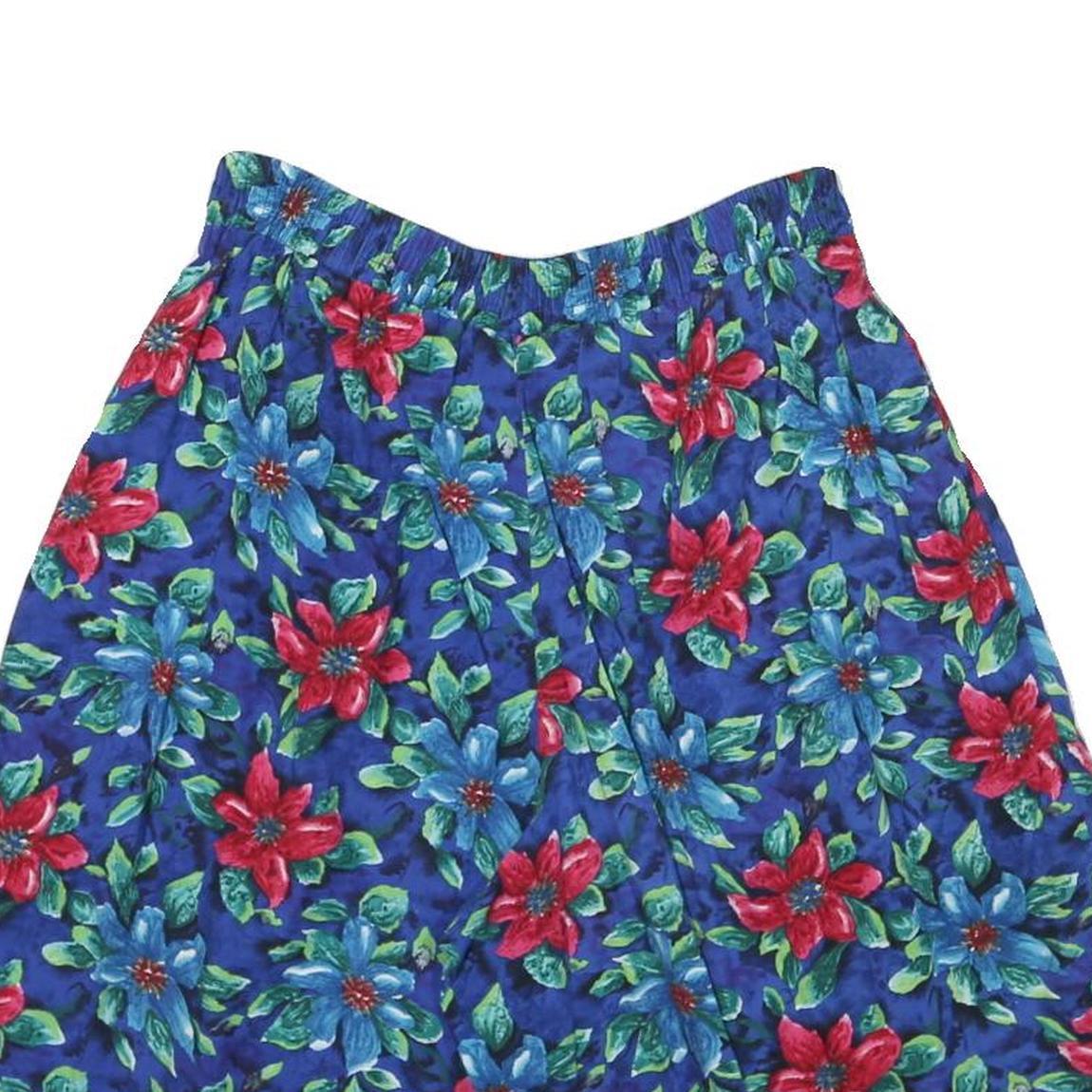 LIZ BAKER Womens Floral Print Casual Blue Red Cotton Blend Shorts M W27