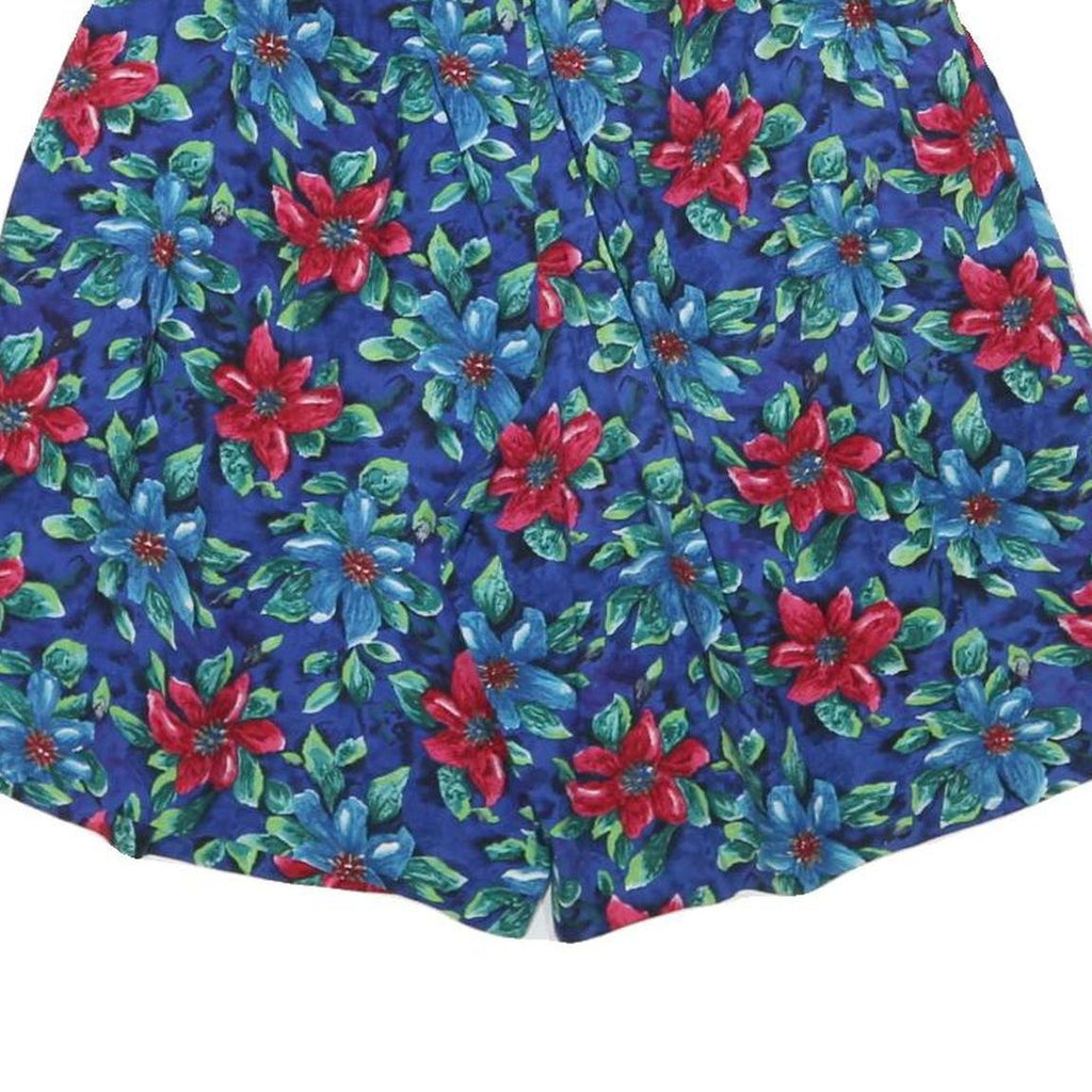 LIZ BAKER Womens Floral Print Casual Blue Red Cotton Blend Shorts M W27