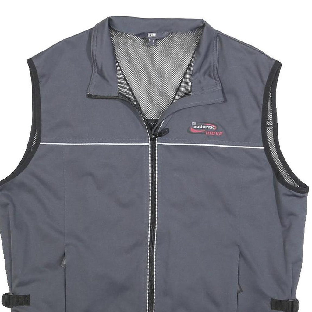 TCM Mens Grey Jacket XL Polyester Plain Zip Athletic Casual Lightweight