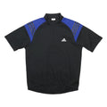 ADIDAS Mens Black & Blue Modern L Short Sleeve 1/4 Zip Sports T-Shirt