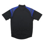 ADIDAS Mens Black & Blue Modern L Short Sleeve 1/4 Zip Sports T-Shirt