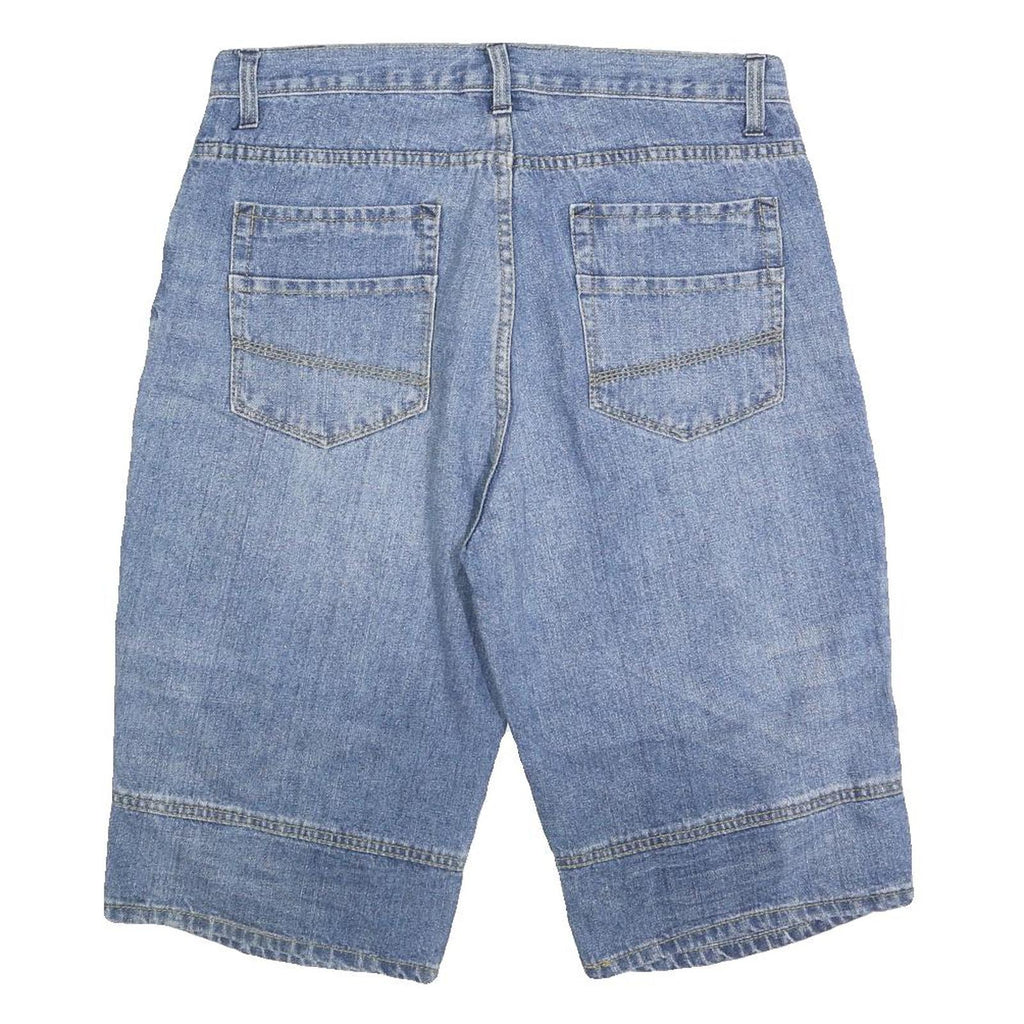 VAN VAAN Mens Denim Blue Cotton Blend Casual Shorts L W32 Relaxed Fit
