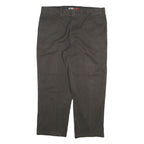 DICKIES Mens Cotton Blend Black Relaxed Straight Trousers W36 L27 Workwear Zip