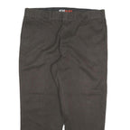 DICKIES Mens Cotton Blend Black Relaxed Straight Trousers W36 L27 Workwear Zip