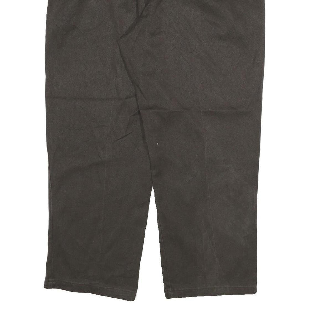 DICKIES Mens Cotton Blend Black Relaxed Straight Trousers W36 L27 Workwear Zip